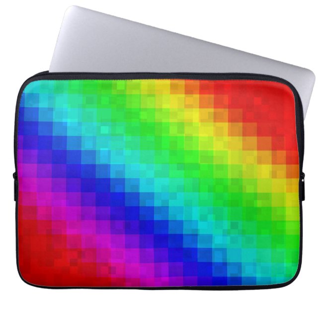 Funda Para Portátil Arcoíris Caliente Mosaico Brillo, (Frente)
