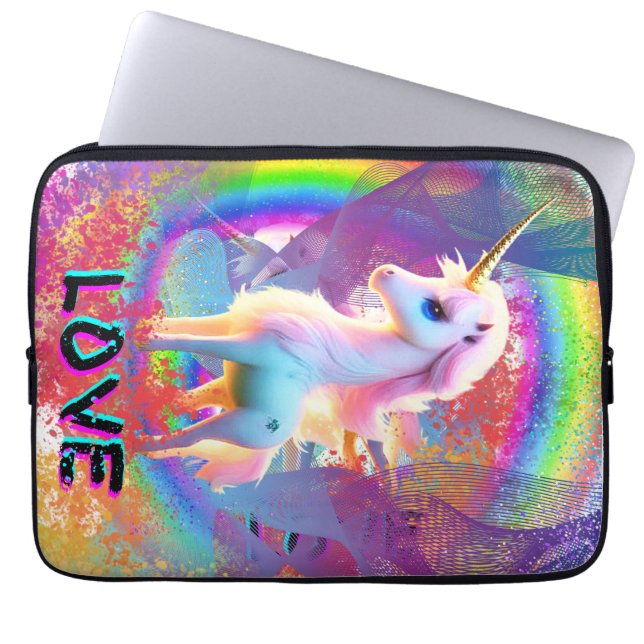 Funda Para Portátil Arcoiris de Love Unicorn (Frente)