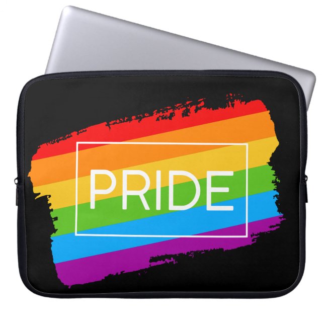 Funda Para Portátil Arcoiris de pincel de orgullo (Frente)