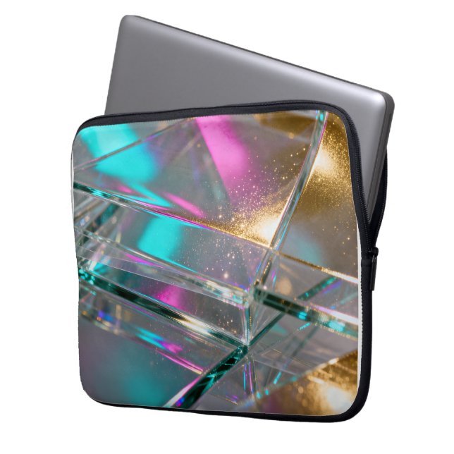 Funda Para Portátil Arcoíris Iridescente - Brillo Holográfico (Anverso izquierdo)