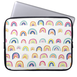 Funda para portátil arcoíris multicolor blanca
