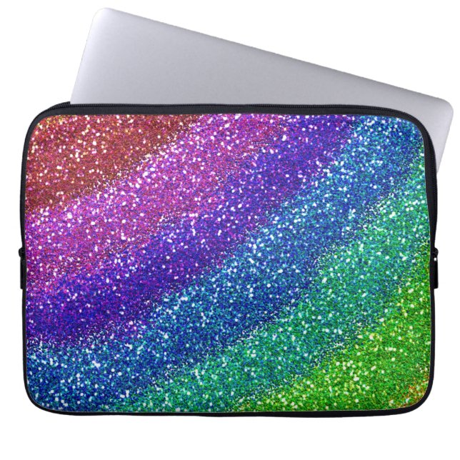 Funda Para Portátil Arcoiris Purpurinas (Frente)