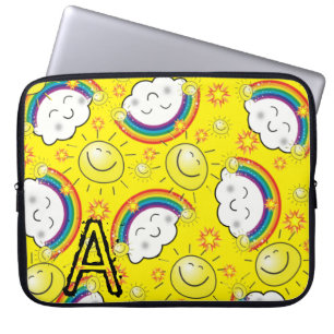 Funda Para Portátil Arcoiris, sol, nubes, amarillo