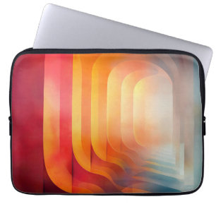 Funda Para Portátil Arcos de Resplandor Retro – Abstracto de Mitad de
