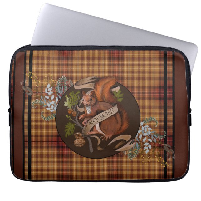 Funda Para Portátil Ardilla de nueces naturales (Frente)