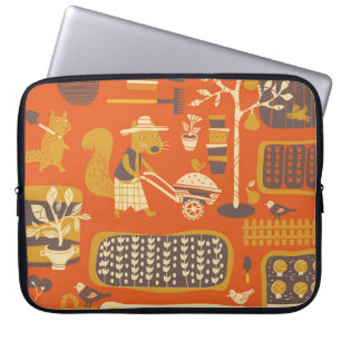 Funda Para Portátil Ardillas de jardín: Escena animal caprichosa