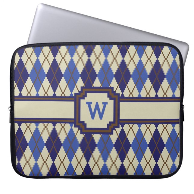Funda para portátil Argyle de Scone de Arándano (Frente)