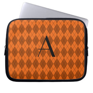 Funda Para Portátil Argyle del naranja del monograma