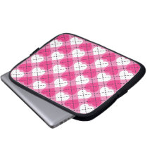 Argyle Hot Pink and White Hearts