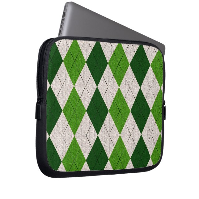 Funda Para Portátil Argyle verde (Anverso derecho)