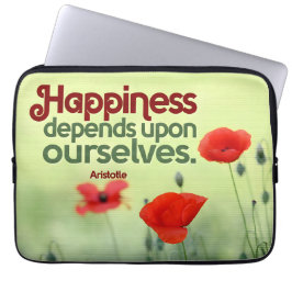 Funda Para Portátil Aristóteles cita Inspiradora "Felicidad"