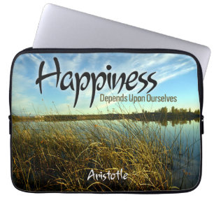 Funda Para Portátil Aristóteles cita Inspiradora "Felicidad"