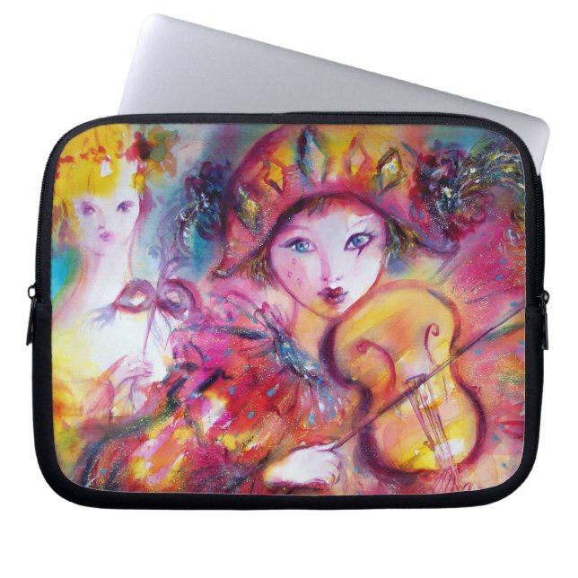FUNDA PARA PORTÁTIL ARLECCHINO Y COLOMBINA (Frente)