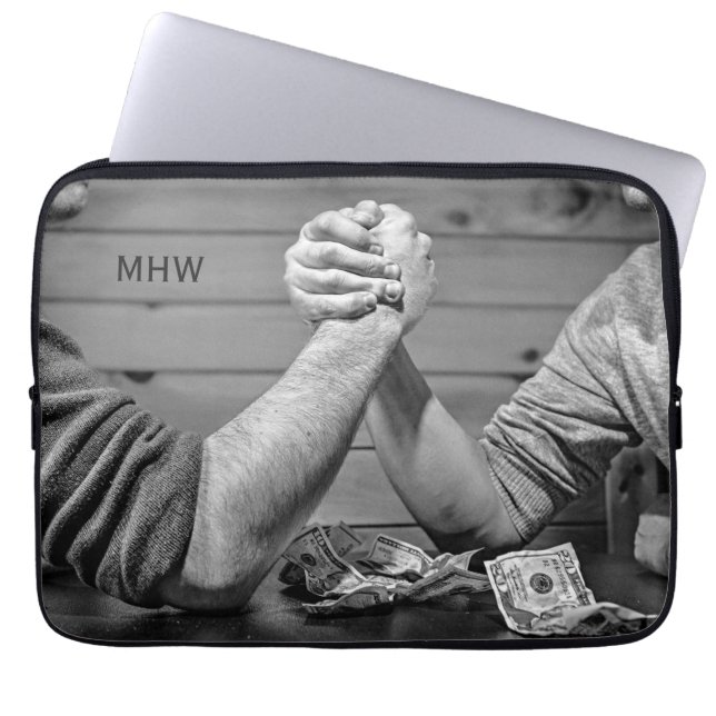Funda Para Portátil Arm Wresting personalizado monograma mangas portát (Frente)