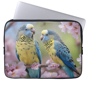 Funda Para Portátil Armonía de primavera: periquitos azules y amarillo