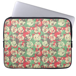 Funda Para Portátil Armonía de Tinta y Rosas - Patrón Continuo