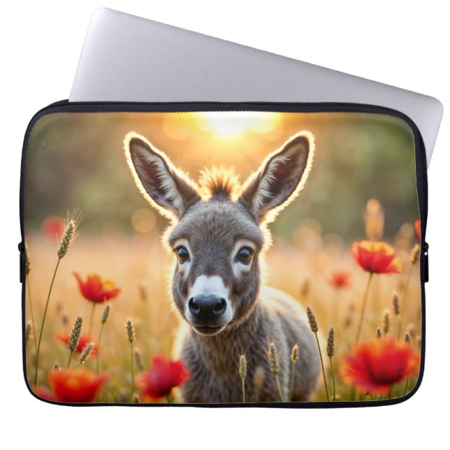 Funda Para Portátil Armonía de verano de Donkey paisaje rural (Frente)