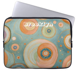 Funda Para Portátil Armonía Kaleidoscope: Los Círculos Swirly Pastel