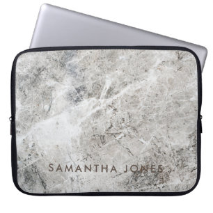 Funda Para Portátil Arquitectura Tejido de piedra de mármol blanco