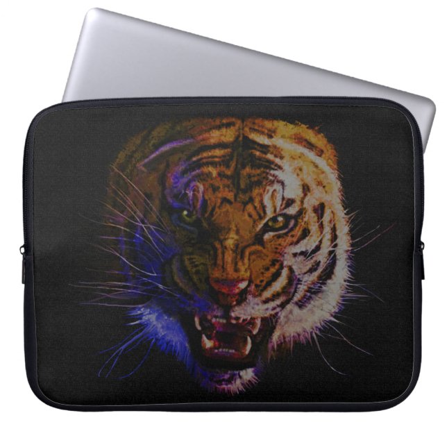 Funda Para Portátil Arrasando arte de vida salvaje del tigre grande de (Frente)