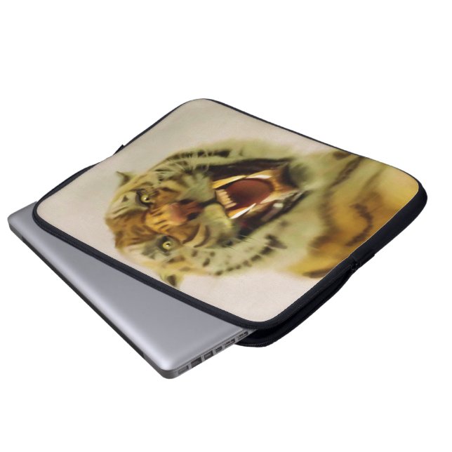 Funda Para Portátil Arrasando arte de vida salvaje del tigre grande de (Inferior anverso)