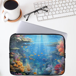 Funda Para Portátil Arrecife de coral submarino tropical iluminado por