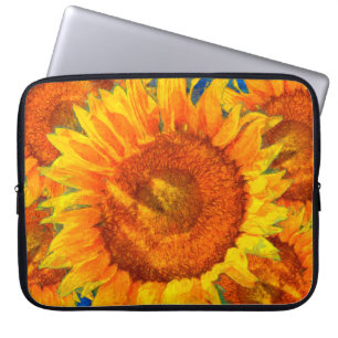 Funda Para Portátil Arreglo de girasoles. imitación al estilo Van Gogh