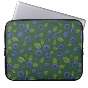 Funda Para Portátil Arroz azul en verde oscuro