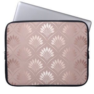 Funda Para Portátil Art Deco: Elegancia De Entramado De Oro.