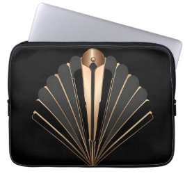 Funda Para Portátil Art Deco Gold Fan Geometric Elegance