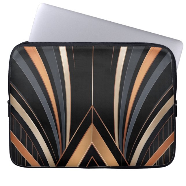 Funda Para Portátil Art Deco Metallic Geometric Elegance (Frente)