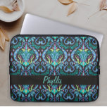 Funda Para Portátil Art Deco Moderno Nombre turquesa negro personaliza<br><div class="desc">Personalice un funda portátil elegante y de moda con su nombre para obtener una declaración de moda o cambiar a un monograma. Puede eliminar la personalización si no lo desea. El diseño se ha diseñado con los colores vivos del azul verde azulado negro y turquesa, con toques de magenta y...</div>