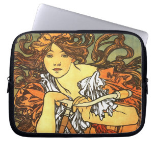 Funda Para Portátil Art Nouveau Bicycle Mucha Art