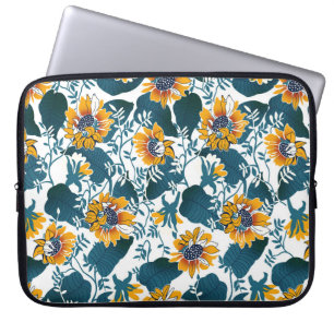 Funda Para Portátil Art Nouveau, estampado floral.
