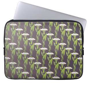 Funda Para Portátil Art Nouveau oscuro Ipomoea con papel tapizado de f