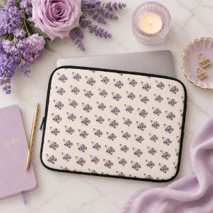 Funda Para Portátil Art Nouveau Patrón Floral Violeta – Vintage
