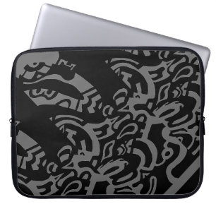 Funda Para Portátil Arte abstracto de B&W "brillante"