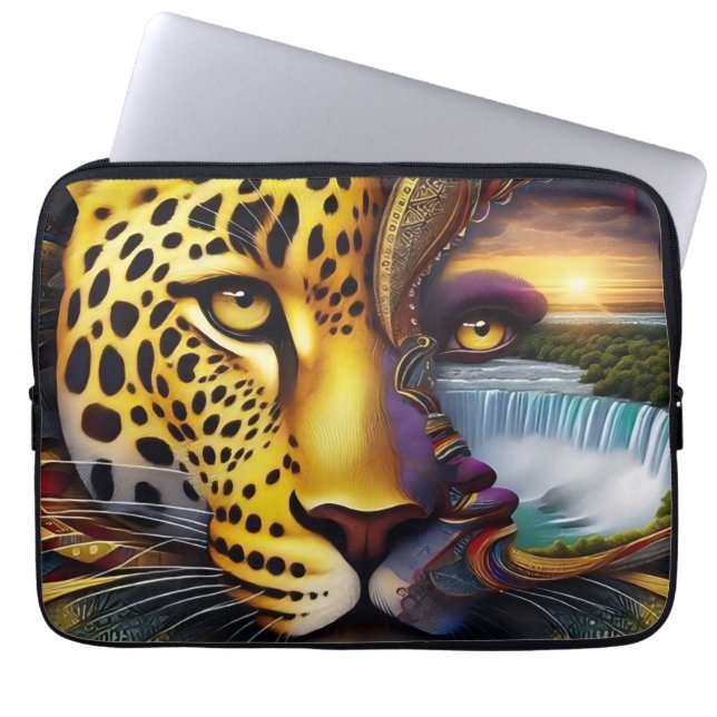 Funda Para Portátil Arte abstracto de leopardo (Frente)