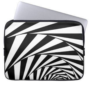 Funda Para Portátil Arte abstracto de remolino en espiral en blanco y