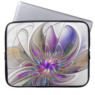 Funda Para Portátil Arte abstracto fractal de flores enérgico y colori