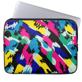 Funda Para Portátil Arte abstracto negrita en colores primarios