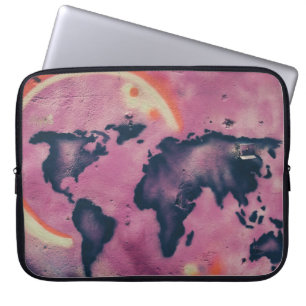 Funda Para Portátil Arte abstracto negro y rosa