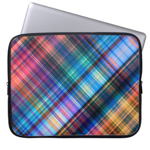 Funda Para Portátil arte abstracto patrón geométrico diagonal arco iri