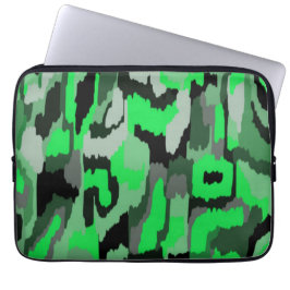 Funda Para Portátil Arte abstracto verde y negro