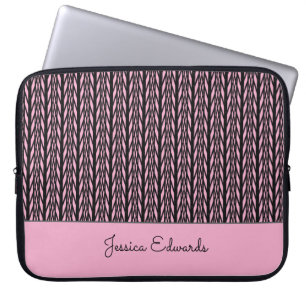 Funda Para Portátil Arte africano, patrón mágico rosa y negro