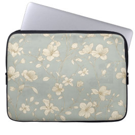 Funda Para Portátil Arte Botánico Antiguo y Elegante de Línea