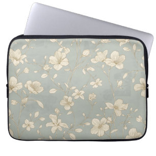 Funda Para Portátil Arte Botánico Antiguo y Elegante de Línea