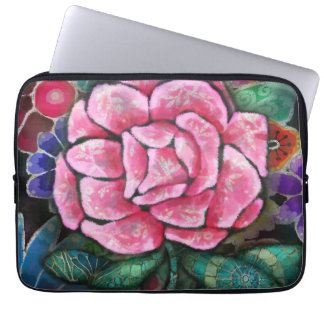 Funda Para Portátil Arte Botánico Art Nouveau Floral Rosa Caprichoso