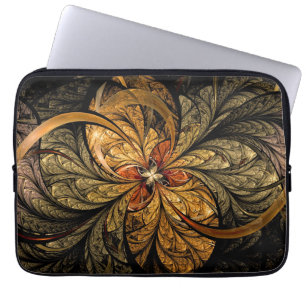 Funda Para Portátil Arte brillante del fractal de las hojas