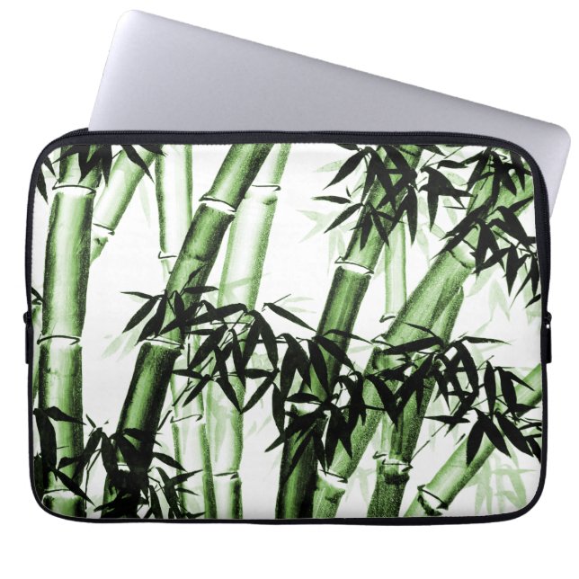 Funda Para Portátil Arte chino de bambú - uno - verde (Frente)